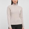 Women's modal turtleneck with long sleeves in warm gray