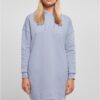 Women's organic oversized terry dress with hood violablue