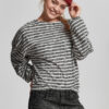 Women's oversize jumper with black/white stripes