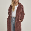 Women's oversized coat Sherpa darkrose