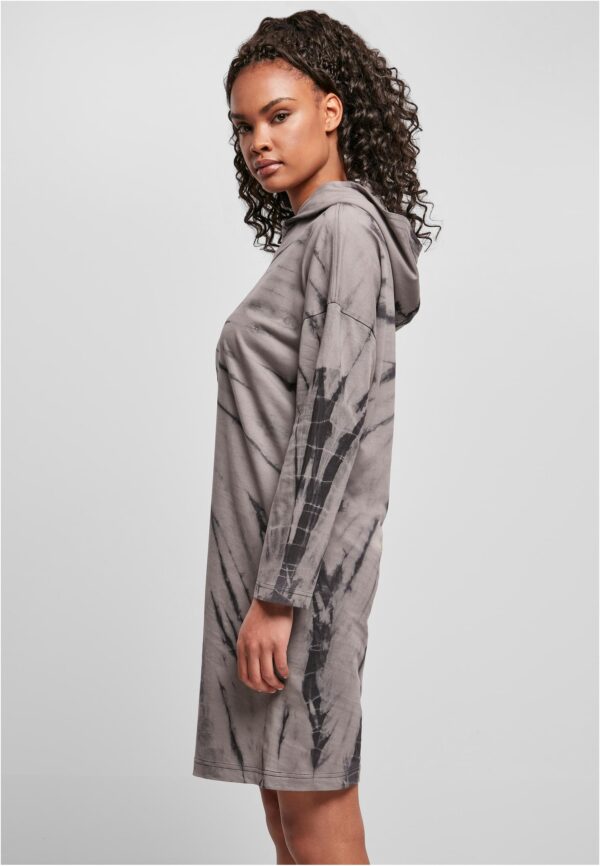 Women's oversized dress with tie and hood black/asphalt