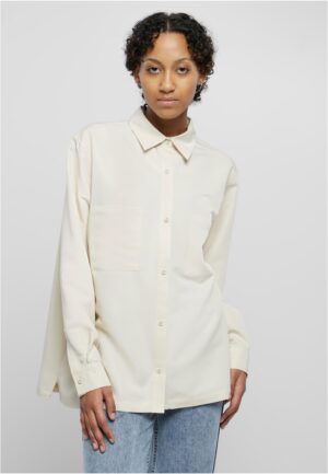 Women's oversized sand twill shirt