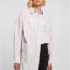 Women's oversized striped shirt white/lilac