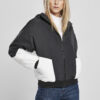 Women's padded two-tone Batwing jacket black/white