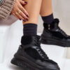Women's platform sneakers with sheepskin Lee Cooper Black