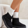 Women's platform snow boots made of eco suede black Atteria