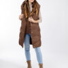 Women's quilted vest GLANO - brown