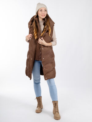 Women's quilted vest GLANO - brown