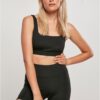 Women's recycled square sports bra black