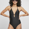 Women's recycled triangle swimsuit black
