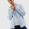 Women's regular 4F hooded fleece - light blue