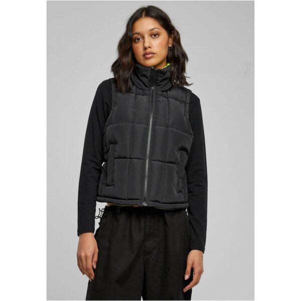 Women's reversible cropped vest black/yellow