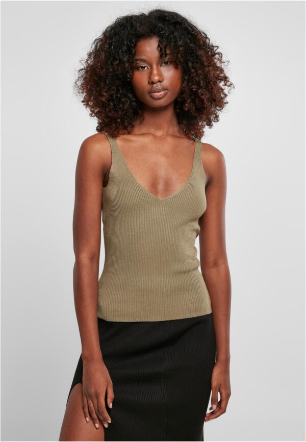 Women's rib knit in khaki color
