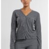 Women's ribbed cardigan dark gray