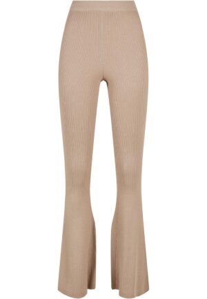 Women's ribbed knit leggings Bootcut lighttaupe