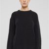 Women's ribbed knitted sweater black
