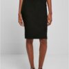 Women's ribbed midi skirt black