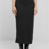 Women's ribbed skirt with high slit black