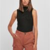 Women's ribbed sleeveless knit black