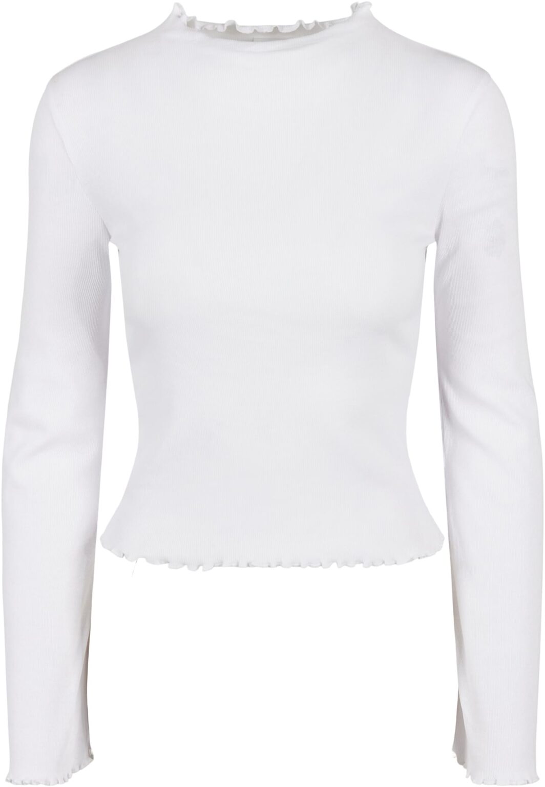 Women's ribbed turtleneck with long sleeves white
