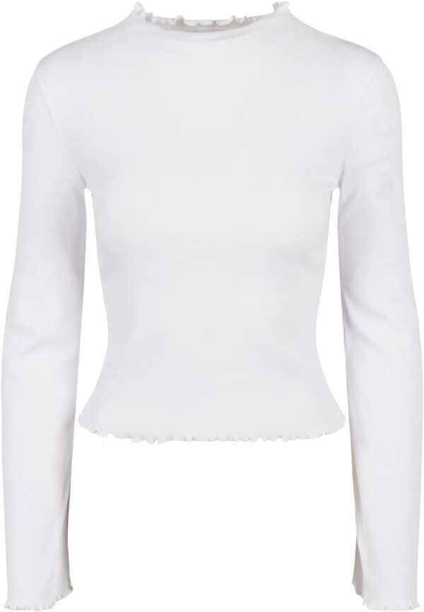 Women's ribbed turtleneck with long sleeves white