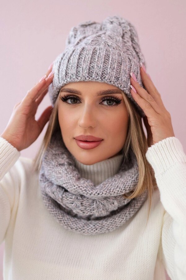 Women's set K153 gray+powder pink