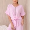 Women's set blouse + trousers - light pink
