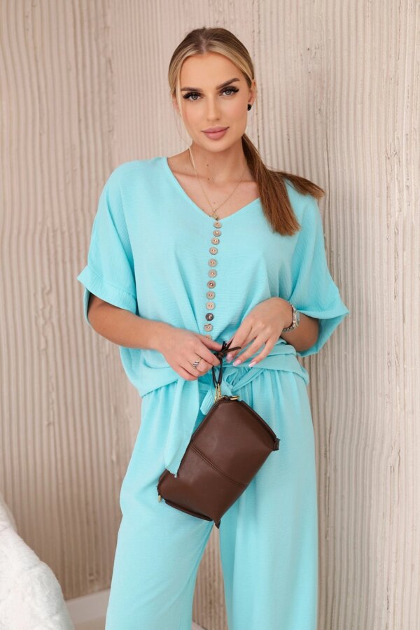 Women's set blouse + trousers - mint