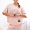 Women's set blouse + trousers - powder pink