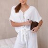 Women's set blouse + trousers - white