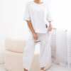Women's set blouse + trousers - white