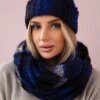 Women's set with mocher K208 cornflower + black