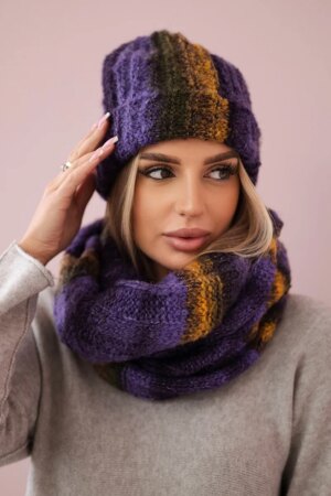 Women's set with mocher K208 purple + dark blue