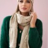 Women's set with scarf Adrianna K417 dark beige