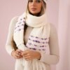 Women's set with scarf Anika K304 ecru + purple