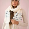 Women's set with scarf Anika K304 ecru+jeans