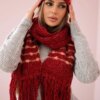 Women's set with scarf Anika K304 wine