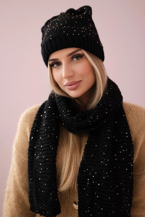 Women's set with scarf Jowita K360 black
