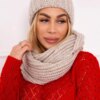 Women's set with strong ribs P100 beige