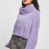 Women's short chenille sweater - lavender
