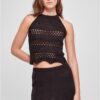 Women's short crocheted neck warmer Top black
