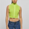Women's short knitted vest frozen yellow