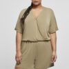 Women's short modal jumpsuit in khaki color