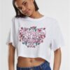 Women's short overized T-shirt Hotter Delusion white