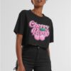 Women's short overized t-shirt Cherry Bomb black