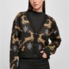 Women's short oversized Christmas cardigan black/gold