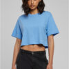 Women's short oversized T-shirt horizontal blue