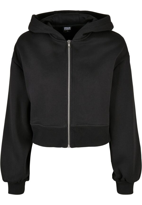 Women's short oversized jacket with zip black
