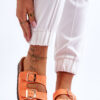Women's slippers Cortina orange on cork sole