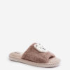 Women's slippers with a teddy bear brown lavetire